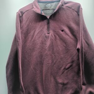 Izod Saltwater Burgundy Quarter-Zip Pullover